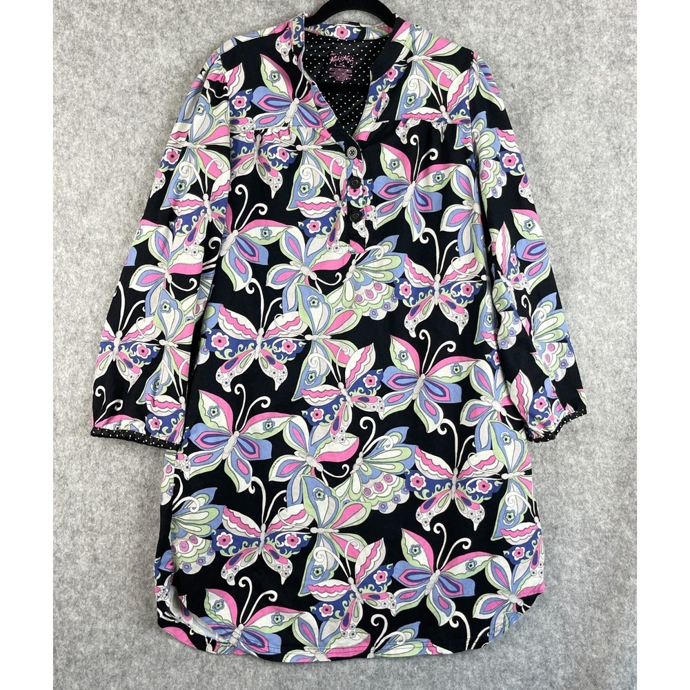Nick & Nora Whimsical Butterfly Print Pajamas Sleep Shirt Womens XXL Fairy